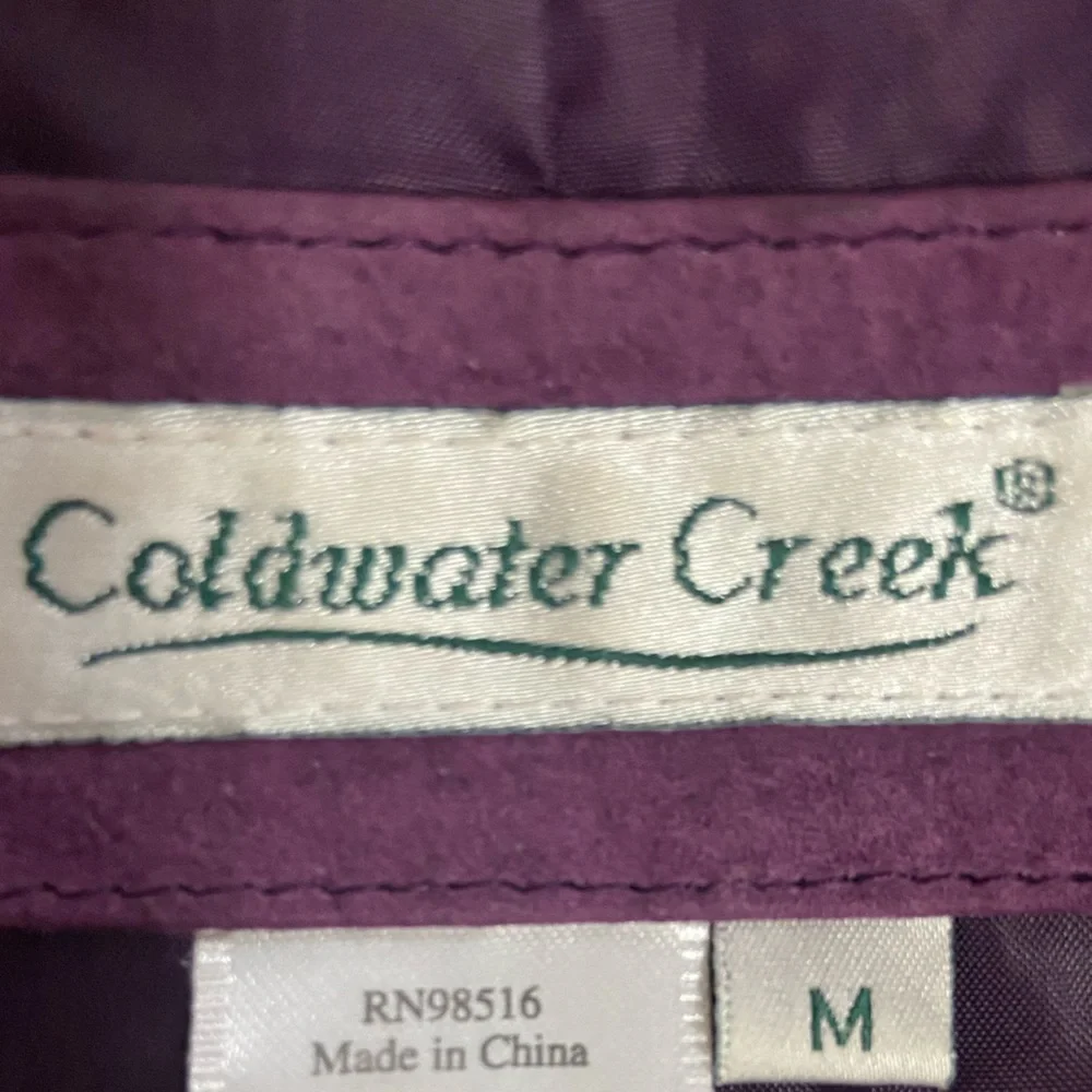 Coldwater Creek Rich Purple Leather Suede Jacket - Picture 2 of 11